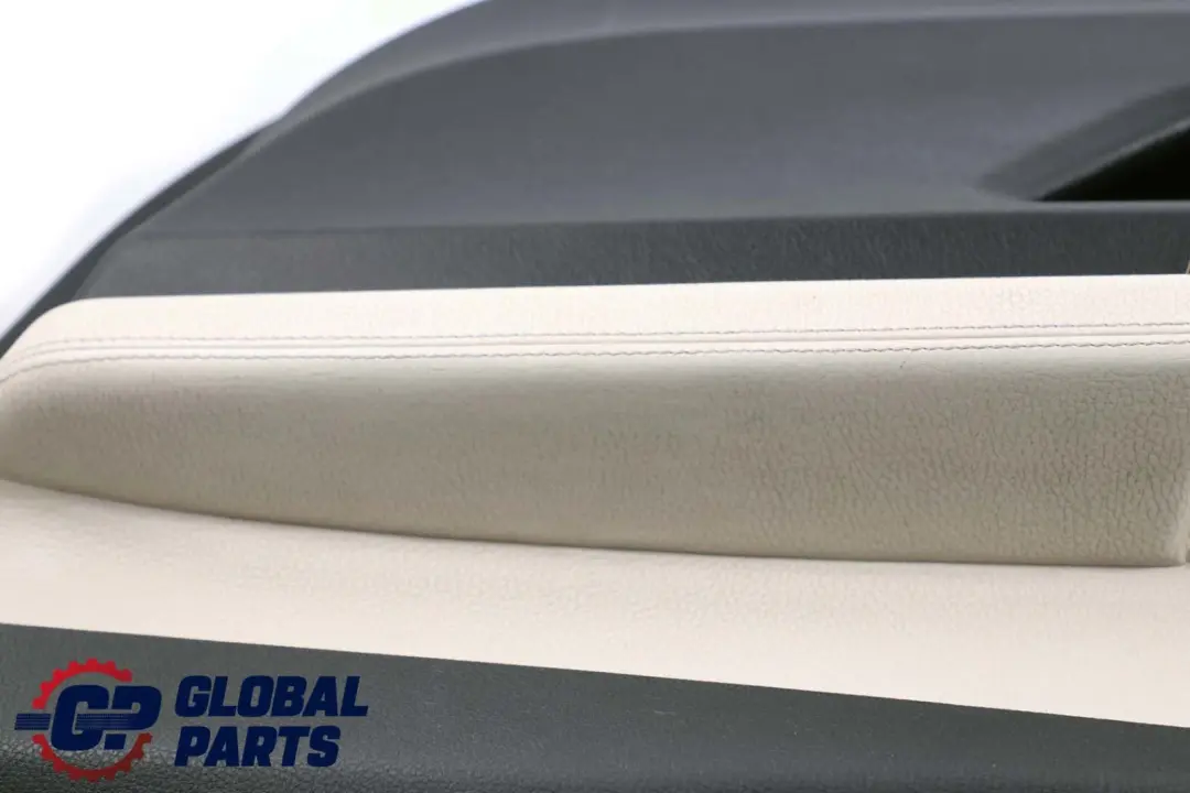 BMW F01 F02 Delantera Derecha O / S Trim Panel Puerta Tarjeta Cuero Blanco