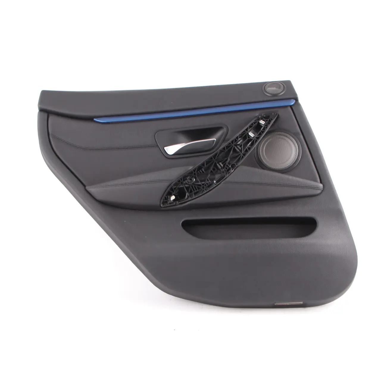 BMW F36 Door Card Trim Rear Left N/S Panelling Lining Leather Black Blue Strip