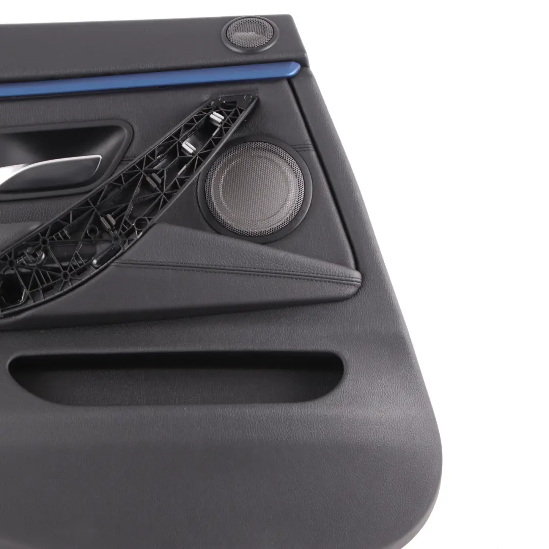 BMW F36 Door Card Trim Rear Left N/S Panelling Lining Leather Black Blue Strip