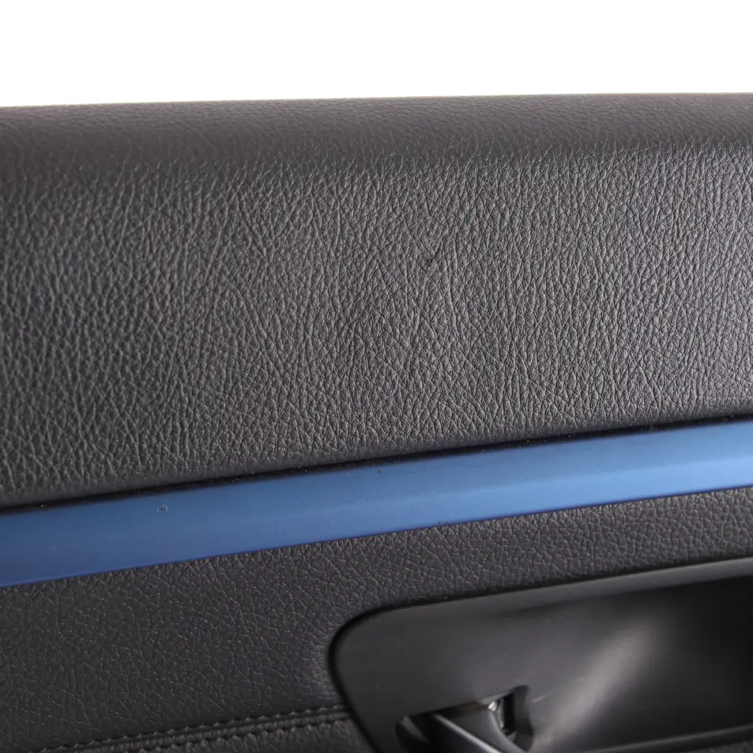 BMW F36 Door Card Trim Rear Left N/S Panelling Lining Leather Black Blue Strip