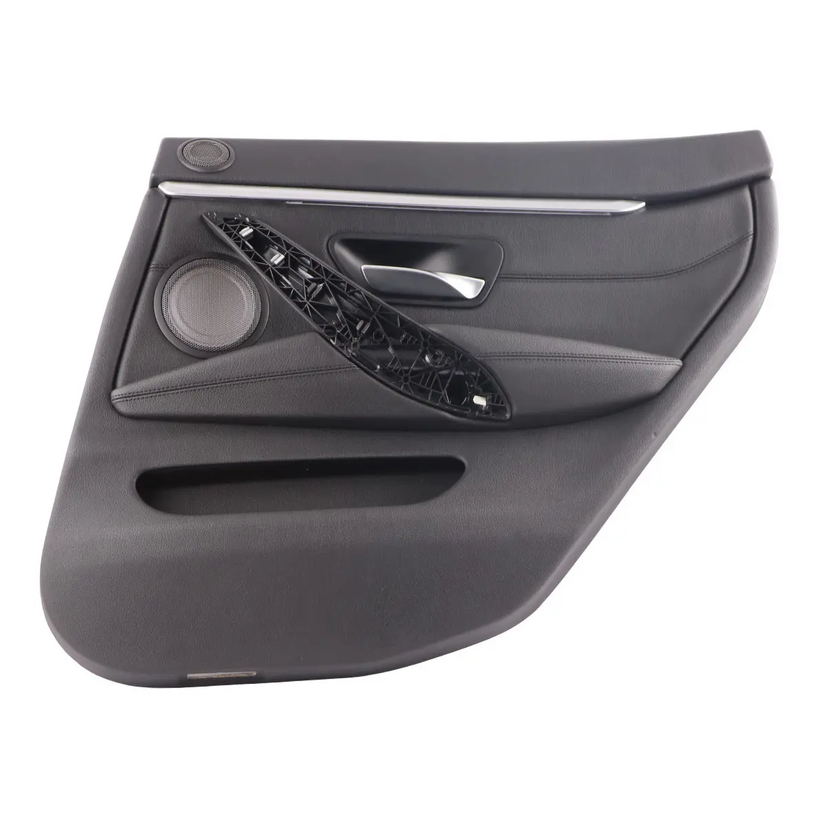 BMW F36 LCI Door Card Trim Rear Right O/S Lining Leather Black Chrome Strip