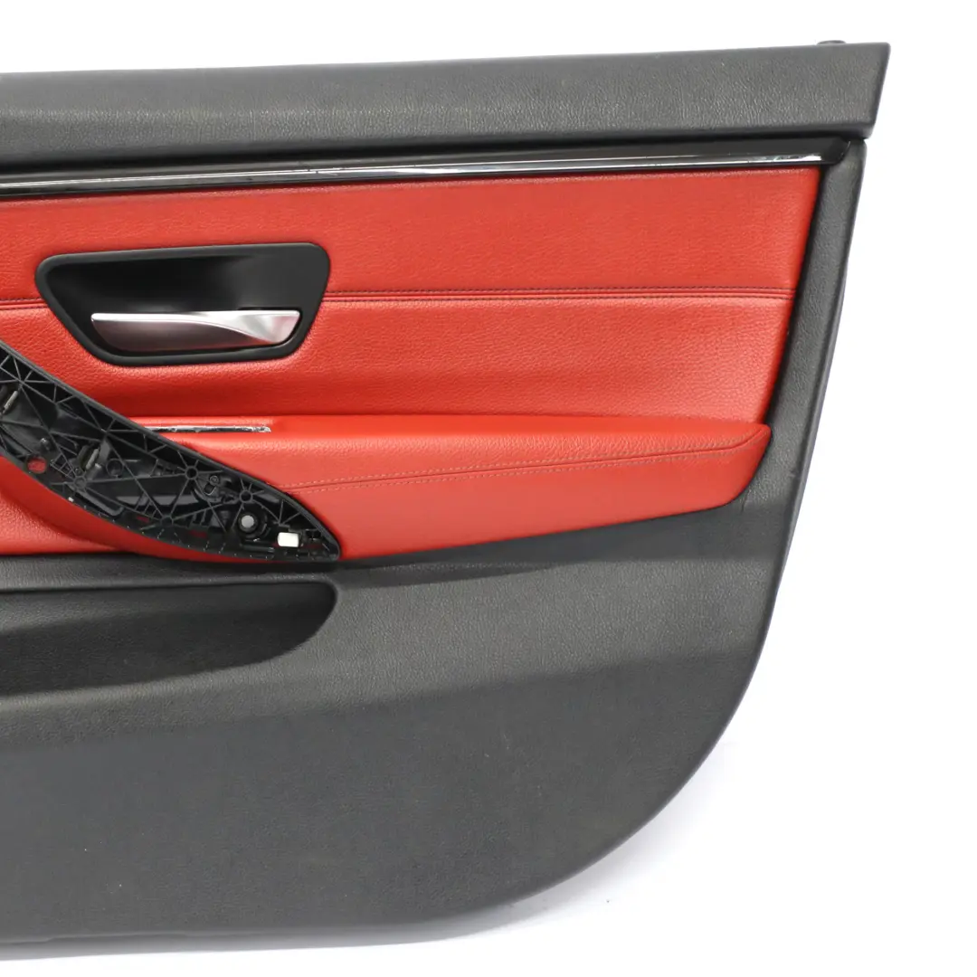 BMW F36 Tarjeta de Puerta Delantera Derecha Forro Panel Cuero Rojo 7347170