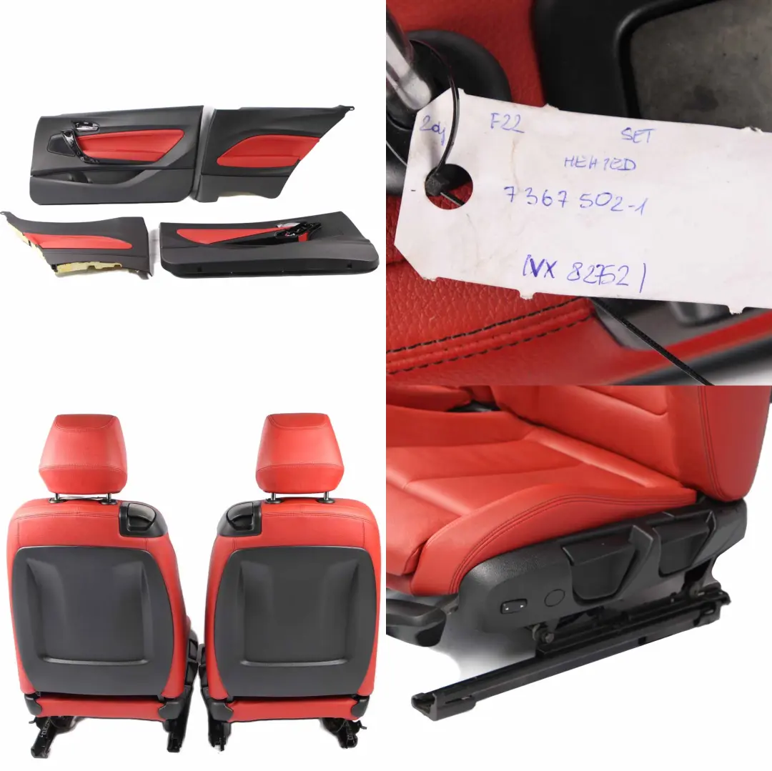 BMW F22 M Sport Heated Red Leather Interior Seats Seat with Door Cards