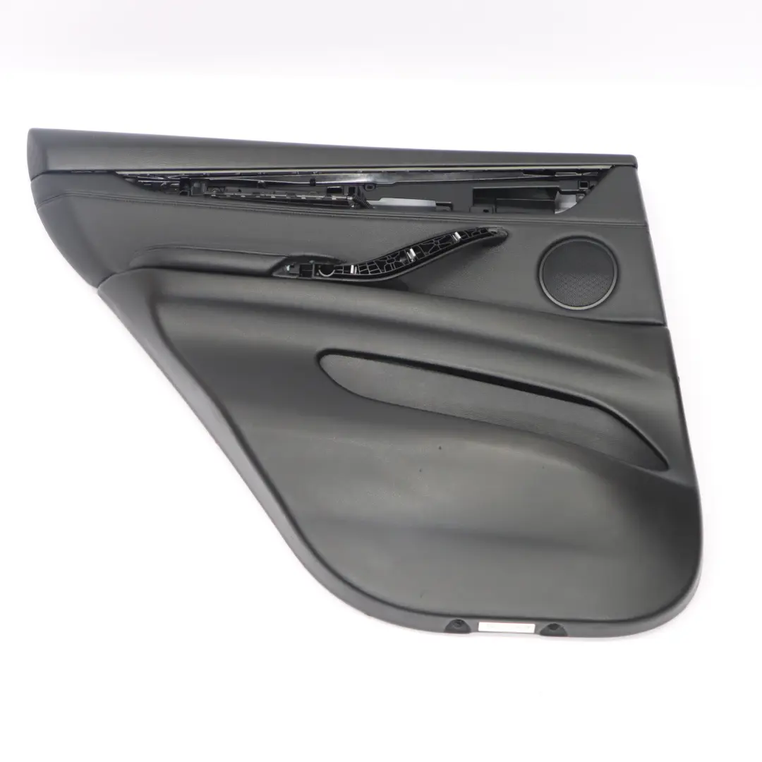 BMW X5 F15 Tarjeta de Puerta Trasera Izquierda Guarnición Cuero Negro 7370041