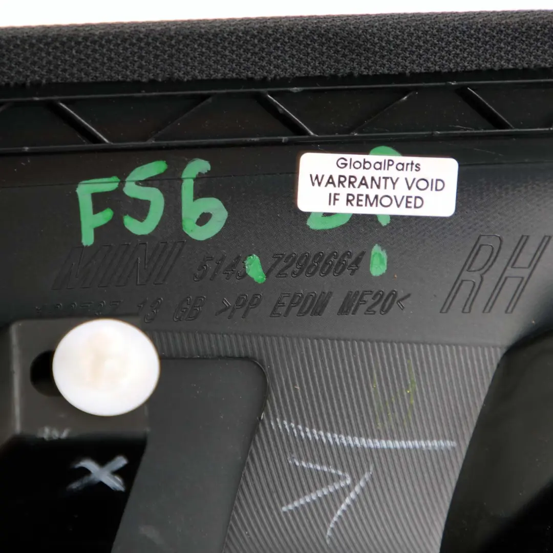 Column Trim Mini F56 A Pillar Front Right O/S Cover Panel Black 7298664