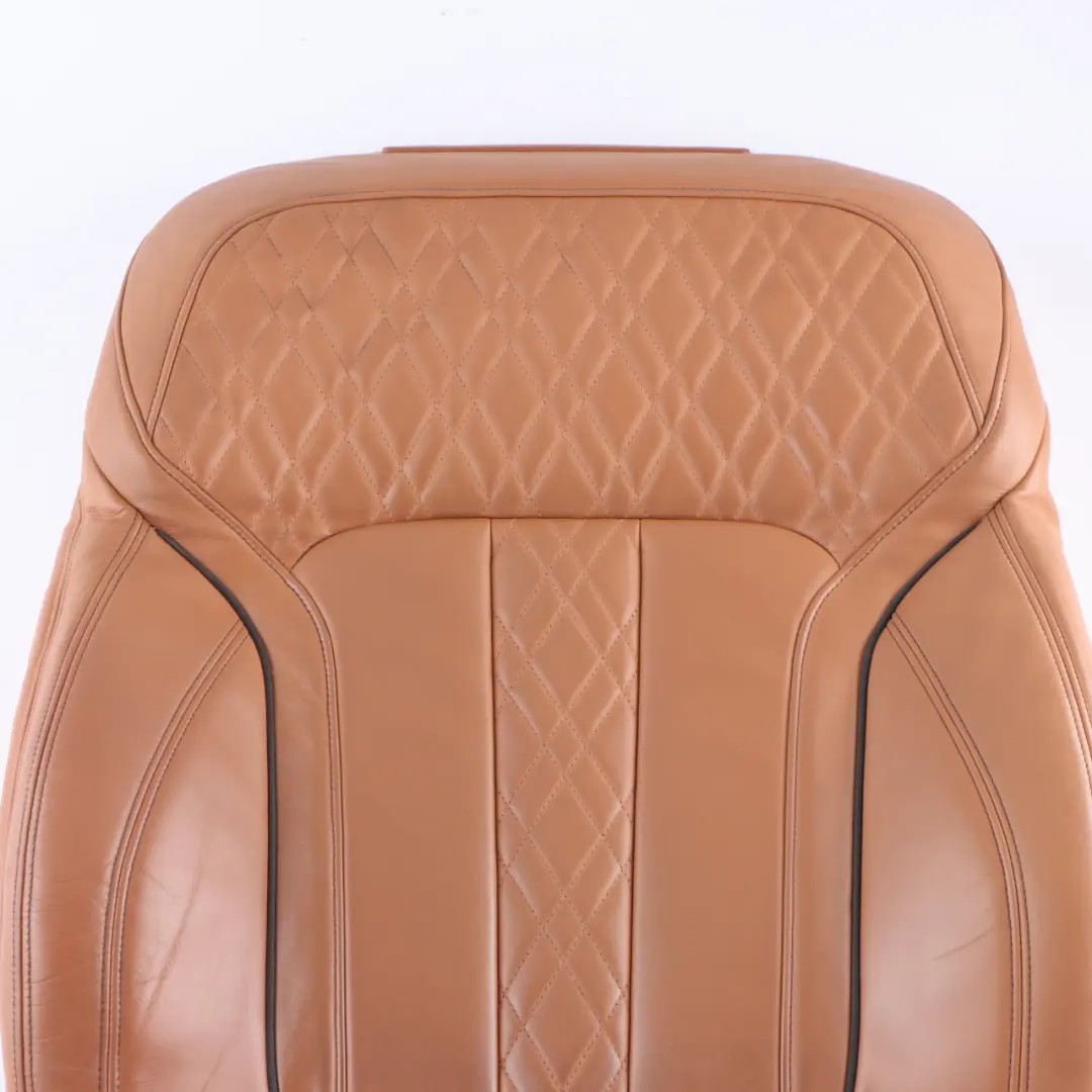 Seat Backrest BMW G11 Front Right O/S Comfort Seat Heated Cover Leather Cognac