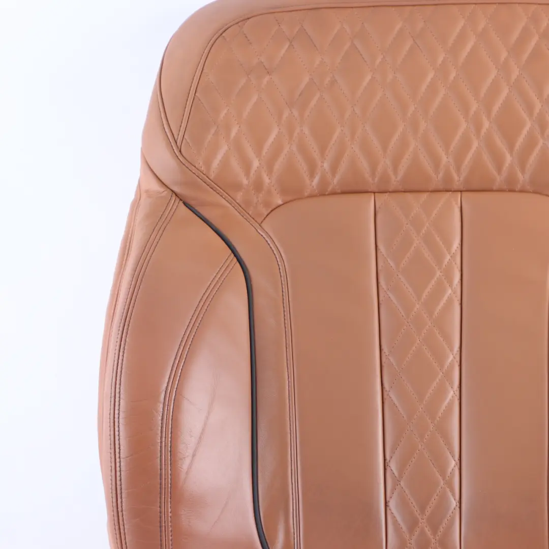 Seat Backrest BMW G11 Front Right O/S Comfort Seat Heated Cover Leather Cognac