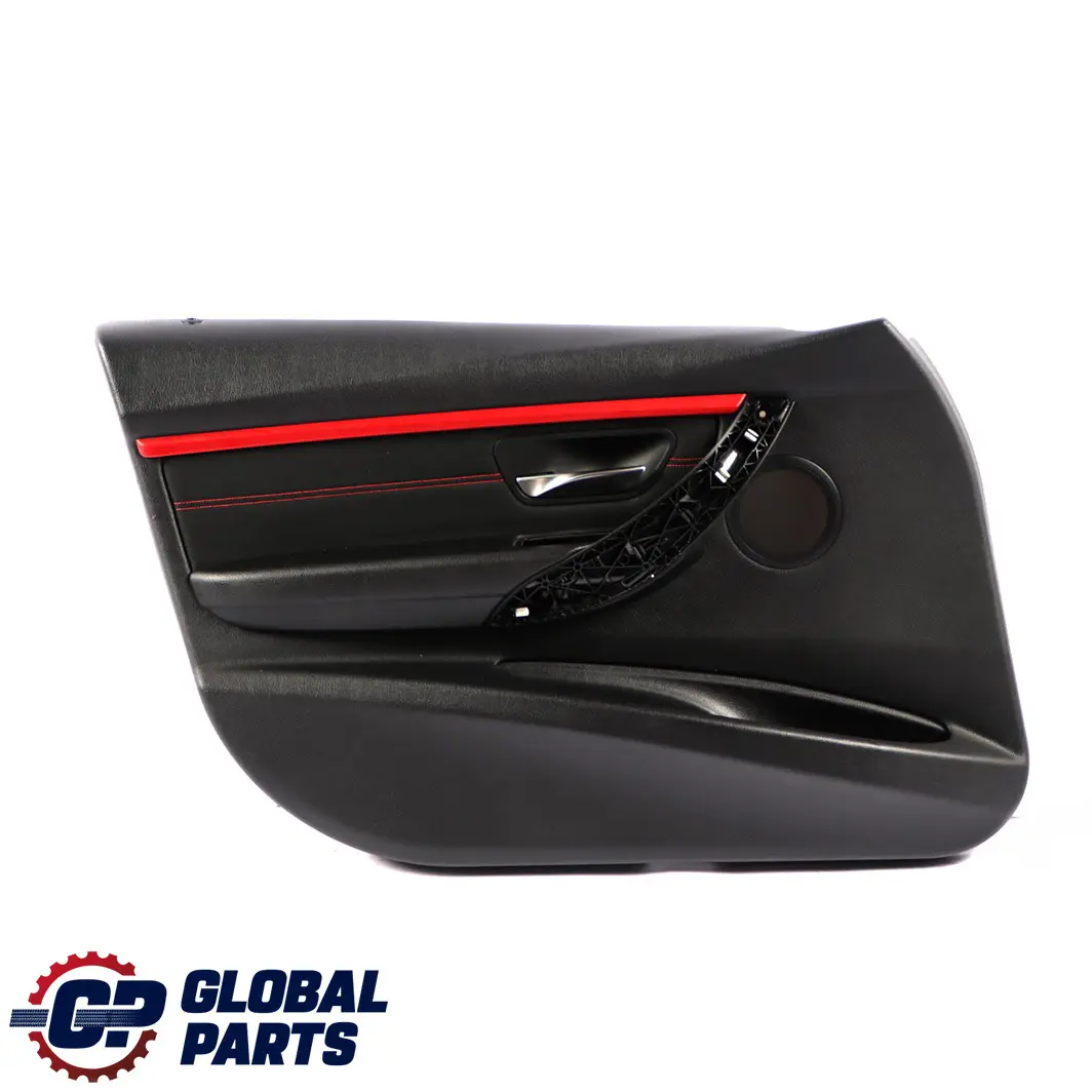 BMW 3 F30 F31 LCI Front Left N/S Door Card Lining Panel Cloth Anthracite Red