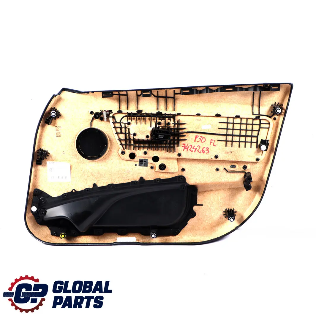 BMW 3 F30 F31 LCI Front Left N/S Door Card Lining Panel Cloth Anthracite Red