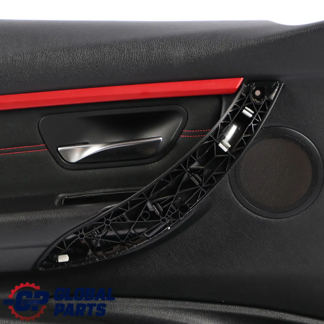 BMW 3 F30 F31 LCI Front Left N/S Door Card Lining Panel Cloth Anthracite Red