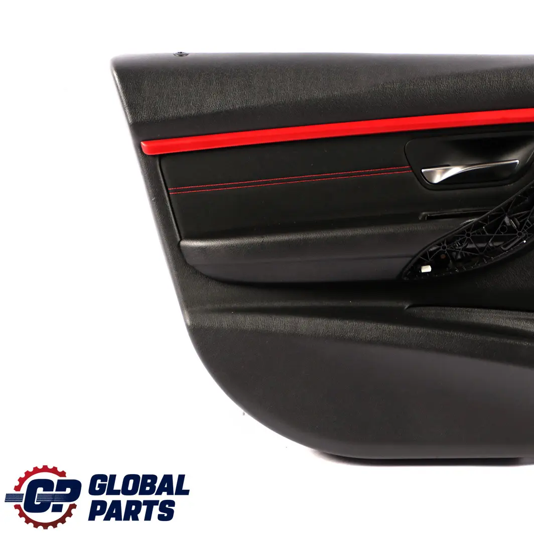 BMW 3 F30 F31 LCI Front Left N/S Door Card Lining Panel Cloth Anthracite Red