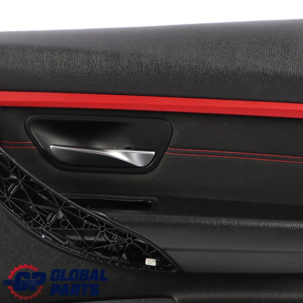 BMW 3 F30 F31 LCI Front Right O/S Door Card Lining Panel Cloth Anthracite Red