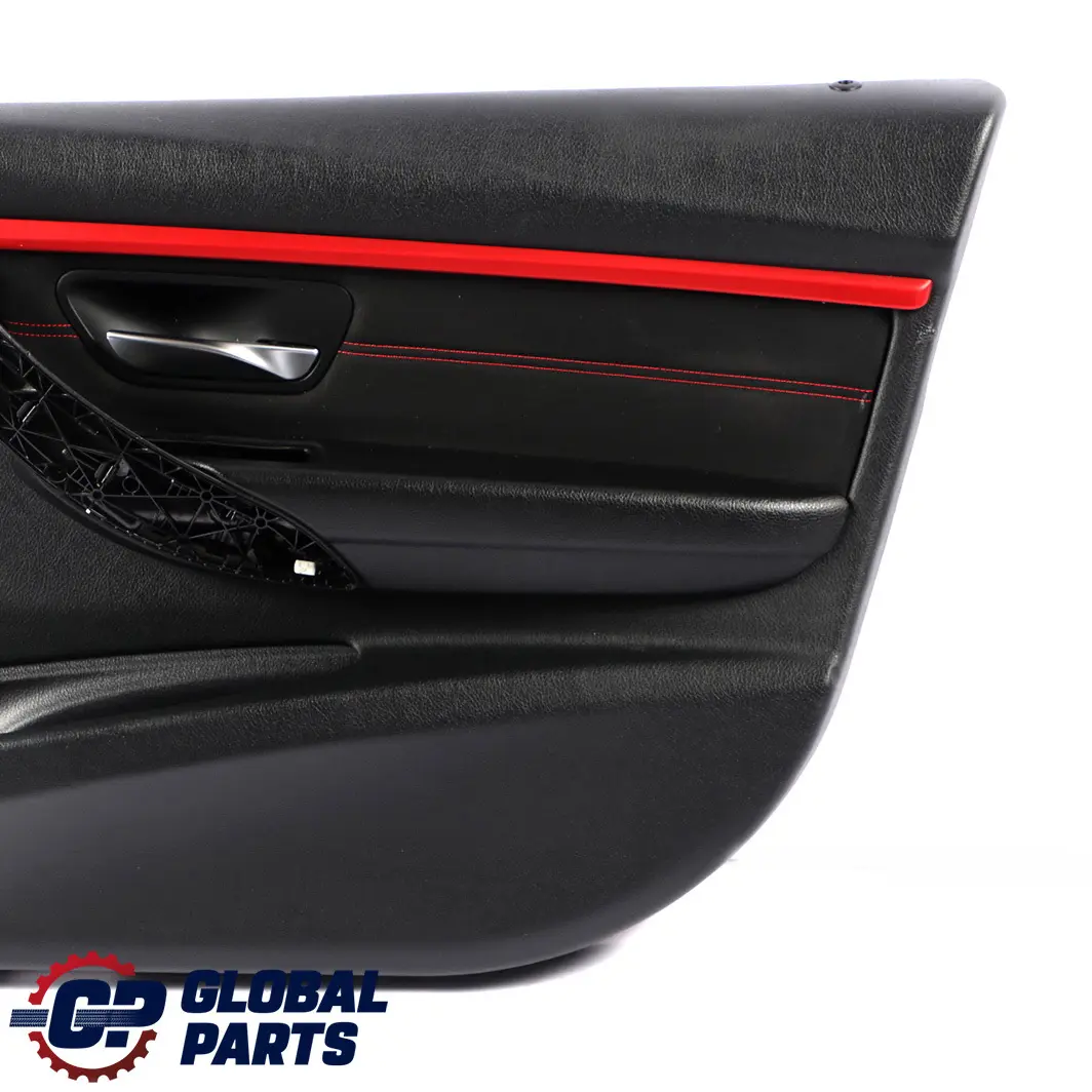 BMW 3 F30 F31 LCI Front Right O/S Door Card Lining Panel Cloth Anthracite Red