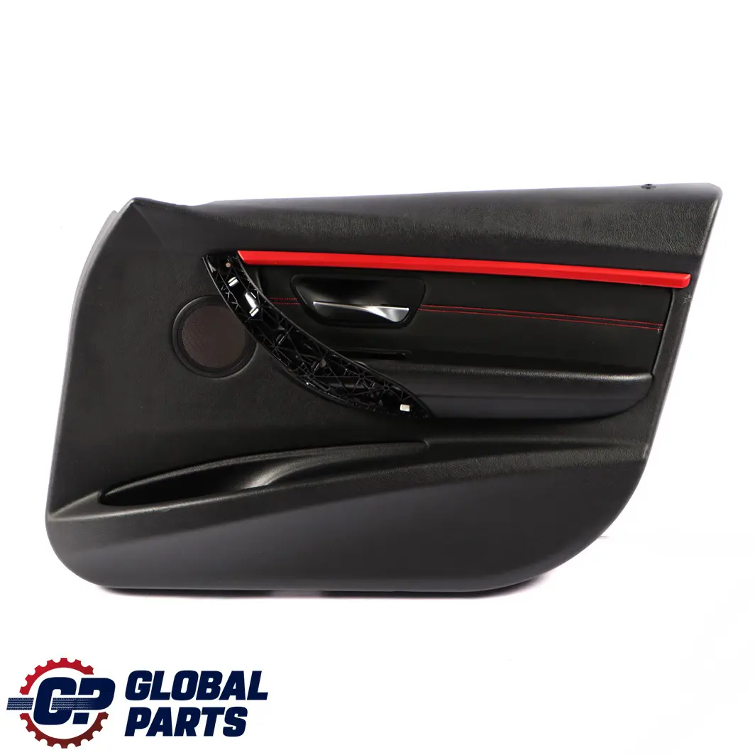 BMW 3 F30 F31 LCI Front Right O/S Door Card Lining Panel Cloth Anthracite Red