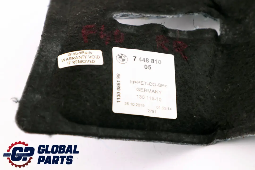 BMW 1 Series F40 Sound Insulation Carpet Floor Rear Right O/S 7448810