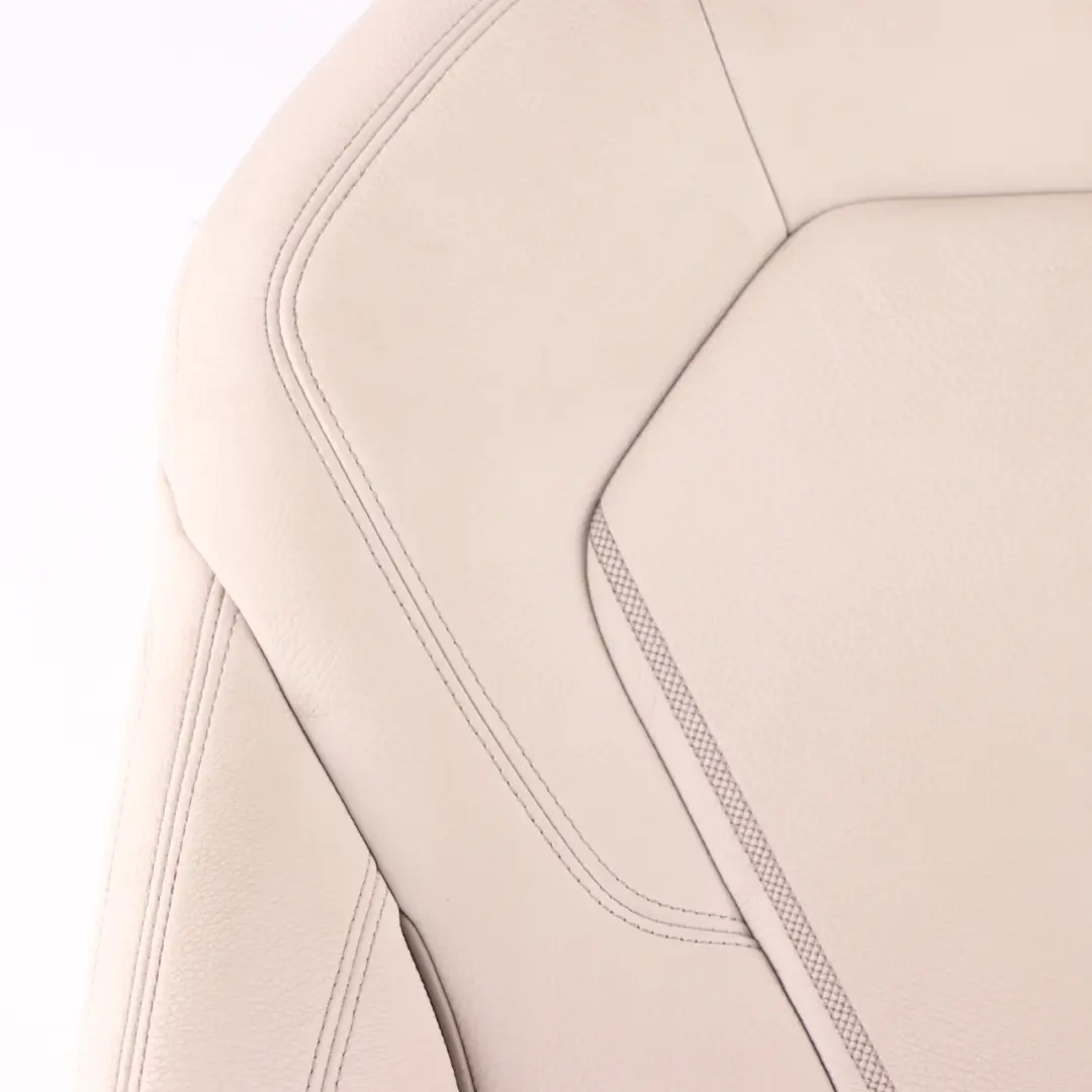 Seat Backrest BMW G30 G31 Front Right O/S Heated Cover Leather Ivory White