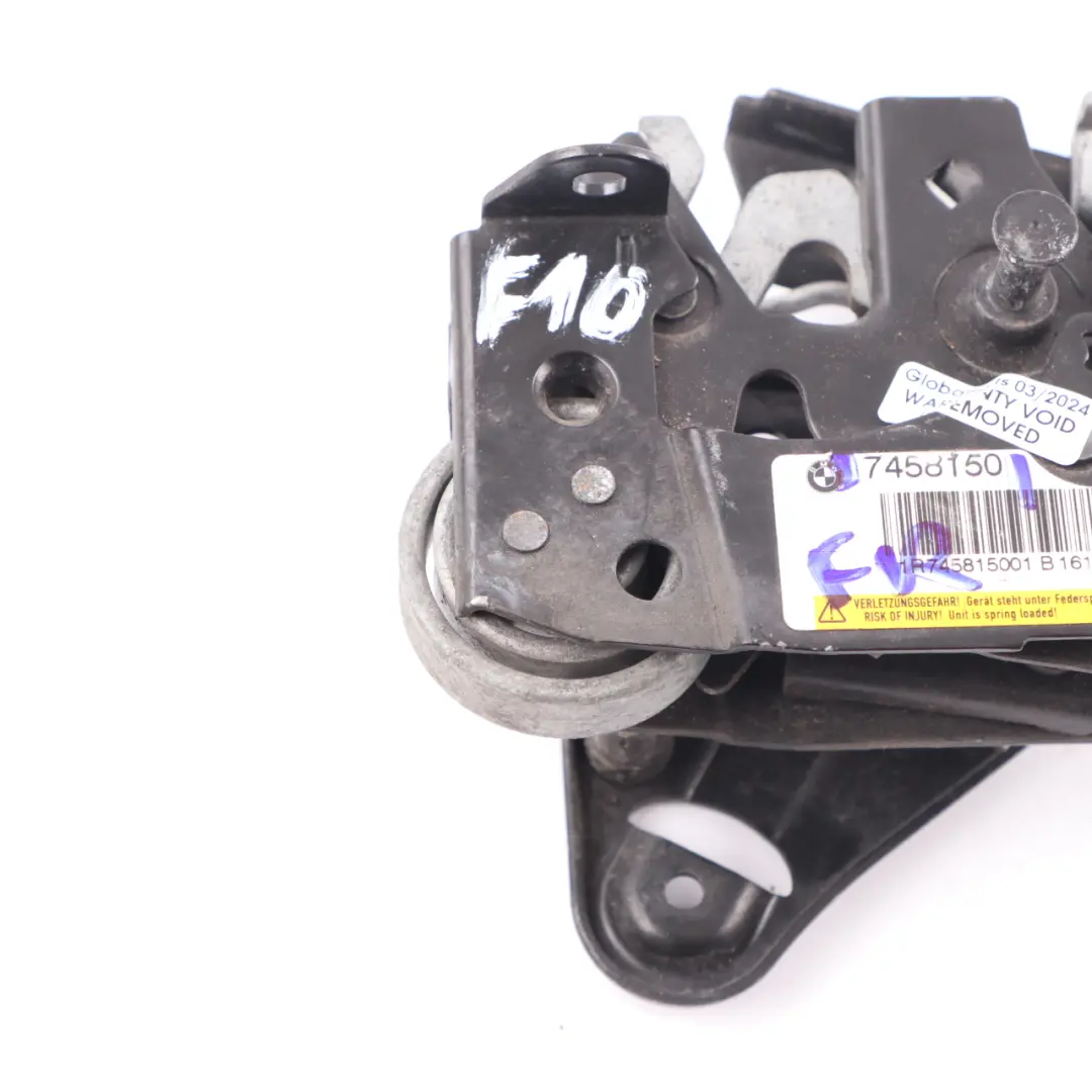 BMW F10 Bonnet Lock Latch Right O/S Active Pedestrian Protection 7458150