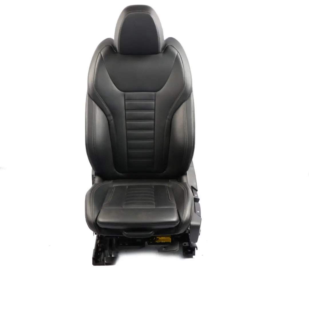 Front Seat BMW X3 G01 Sport Heated Left N/S Leather Vernasca Black Gray Stitch