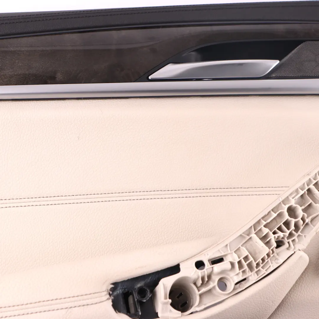 Door Card BMW G30 G31 Rear Left N/S Door Lining Trim HiFi Leather White 7477233
