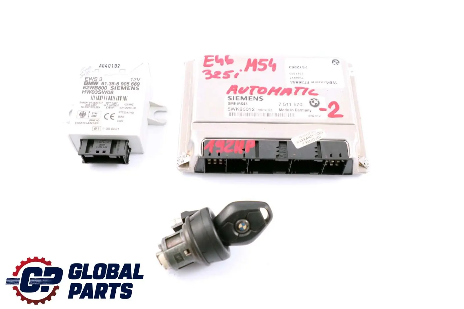 BMW 3 Series E46 325i M54 192HP ECU Kit DME 7511570 + EWS3 + Key Automatic