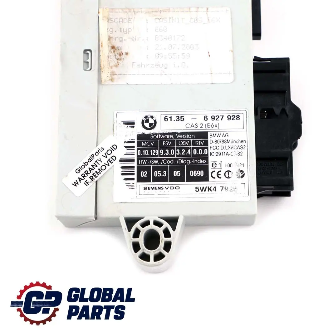 BMW E60 520i M54 170HP Engine Control Unit ECU Kit DME 7527072 + CAS2 Key Manual