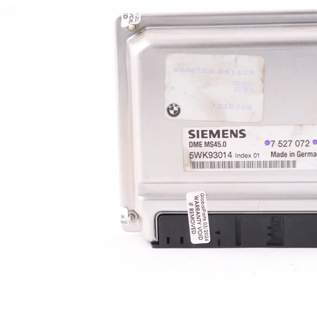 BMW Z4 E85 2.5i M54 192HP Moduł jednostki sterującej ECU DME 7527072