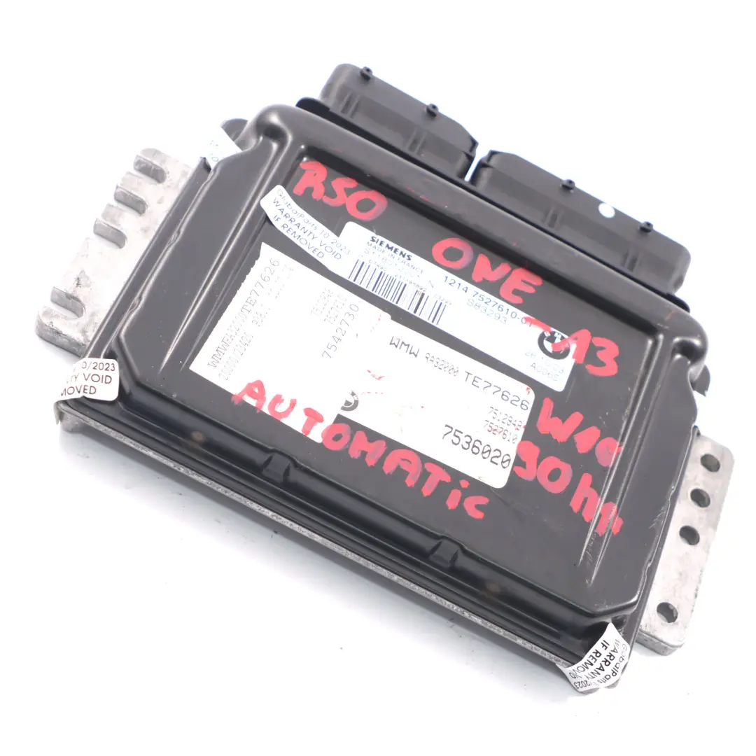 MINI One R50 W10 90HP Motor ECU Unidad de Control Módulo DME 7527610 Automático