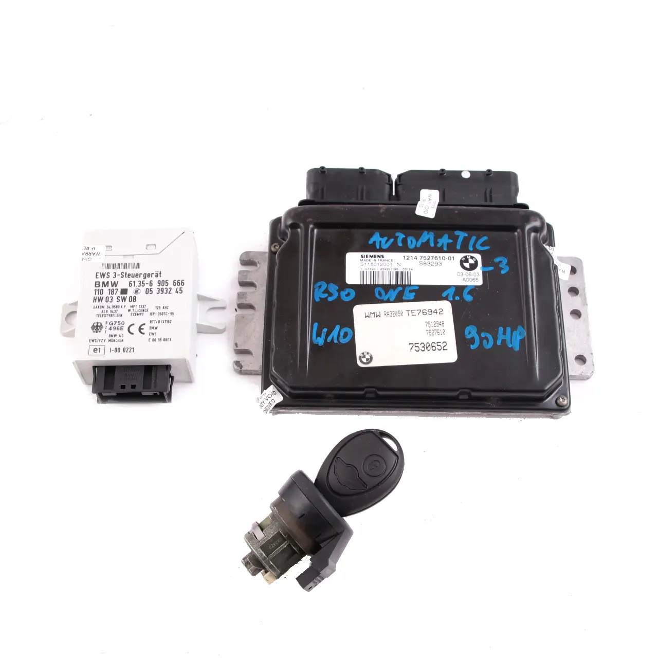 MINI R50 One 1.6 W10 90HP Motor Kit ECU DME EWS Llave 7527610 Automatico