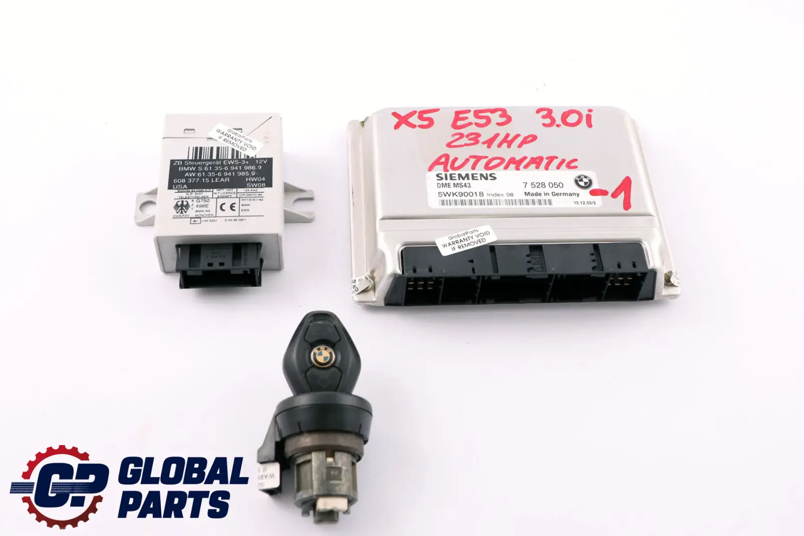 BMW X5 er E53 3.0i M54 231PS ECU Steuergerät 7528050 DME + EWS3 + Schlüssel