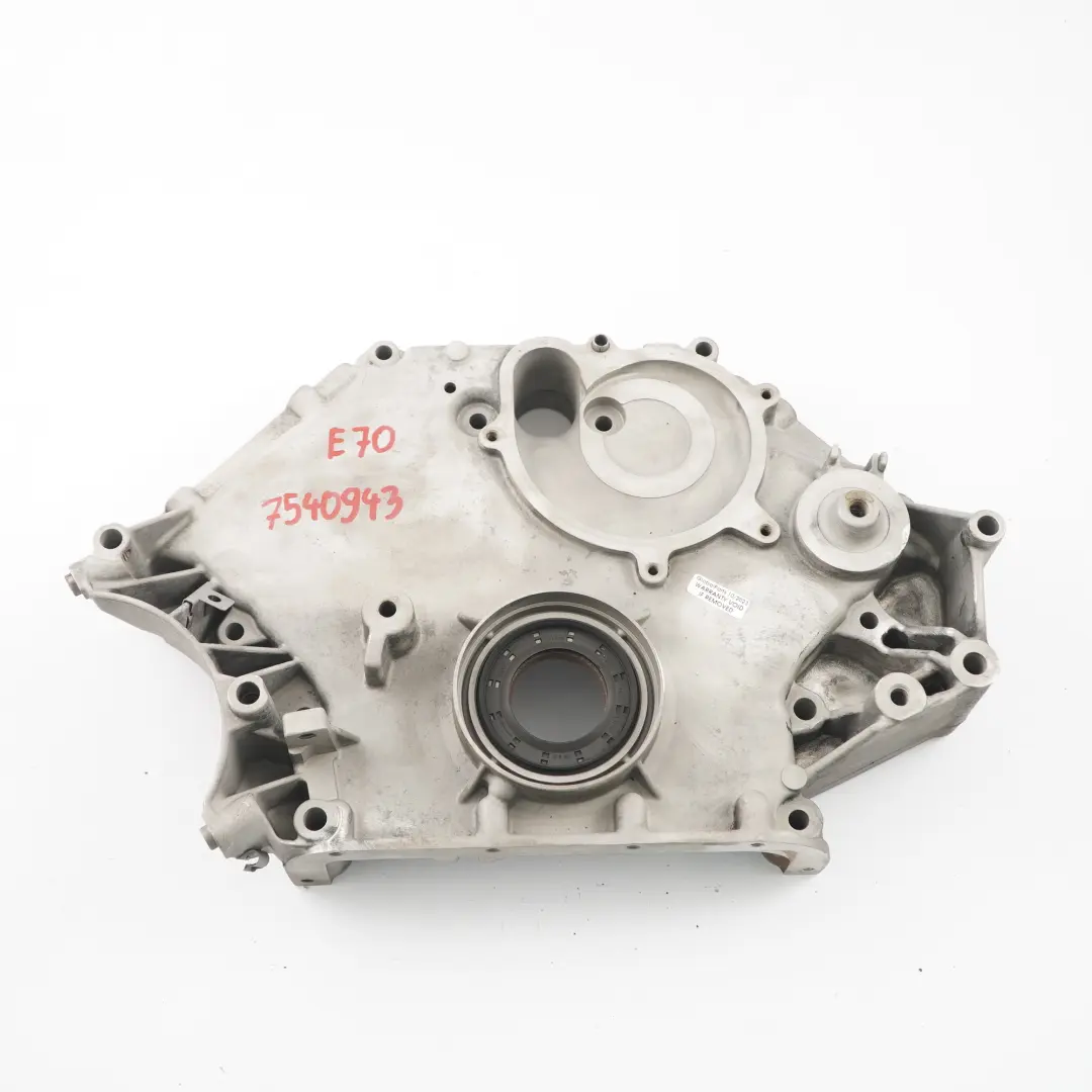 BMW X5 E70 N62N Tapa cigüeñal Caja distribución motor Tapa caja cadena 7540941