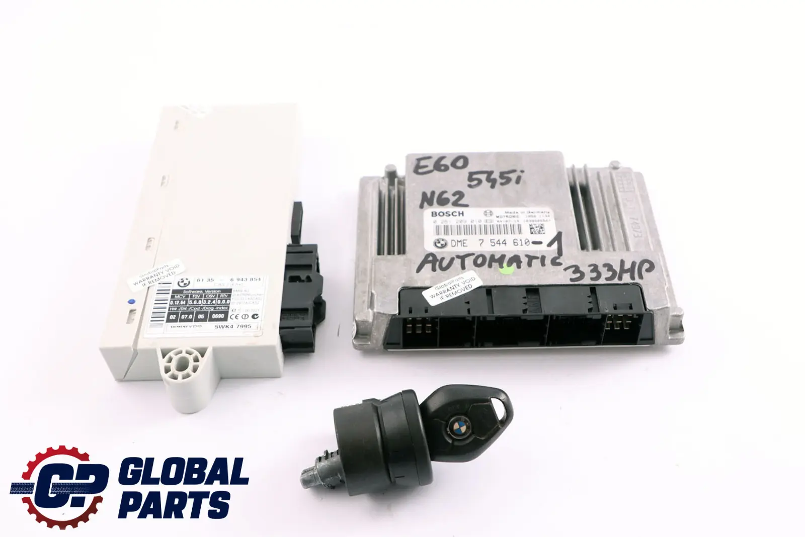 BMW 5 6 er E60 E63 545i 645Ci N62 333PS Steuergerät DME 7544610 + CAS2 Schlüss