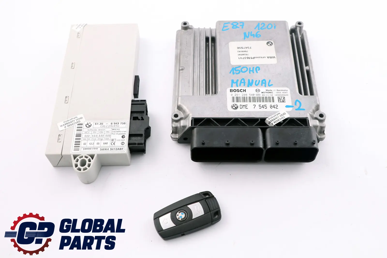 BMW 1 3 Series 2 E87 E90 E91 120i 320i N46 ECU Kit DME CAS2 Key 7545042 Manual
