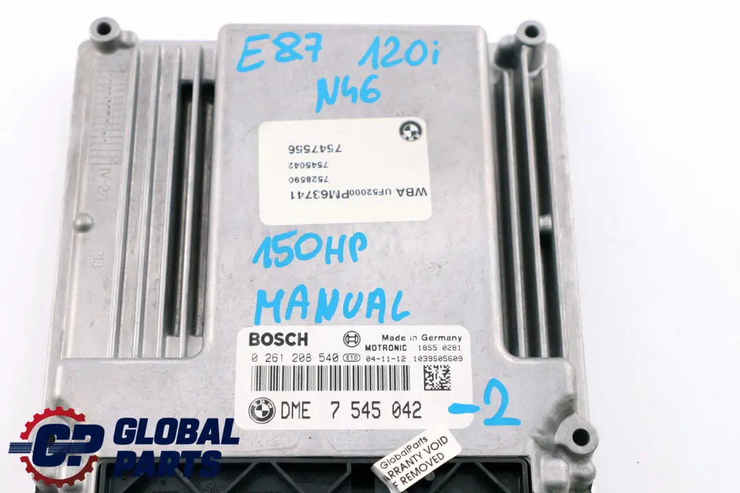BMW 1 3 Series 2 E87 E90 E91 120i 320i N46 ECU Kit DME CAS2 Key 7545042 Manual