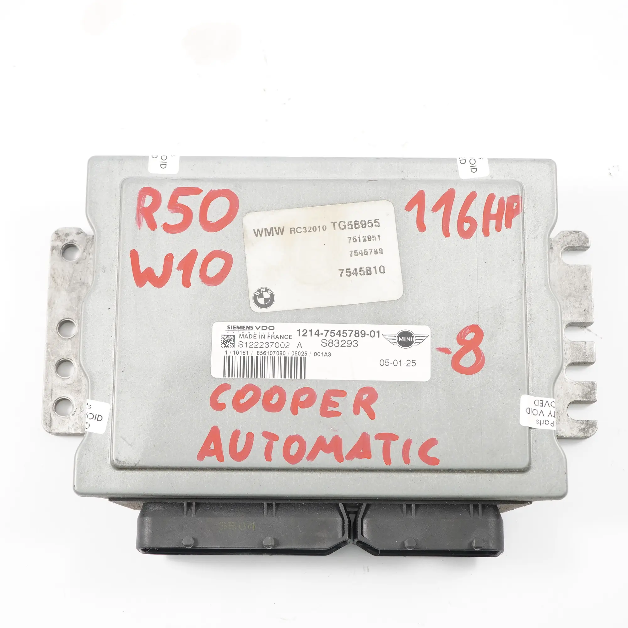 MINI Cooper R50 R52 W10 Engine ECU Basic Control Unit DME 7545789 Automatic