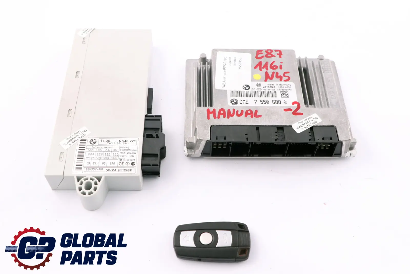 BMW E87 E90 N45 116i 316i Gasolina ECU KIT DME 7550688 + CAS2 + Llave