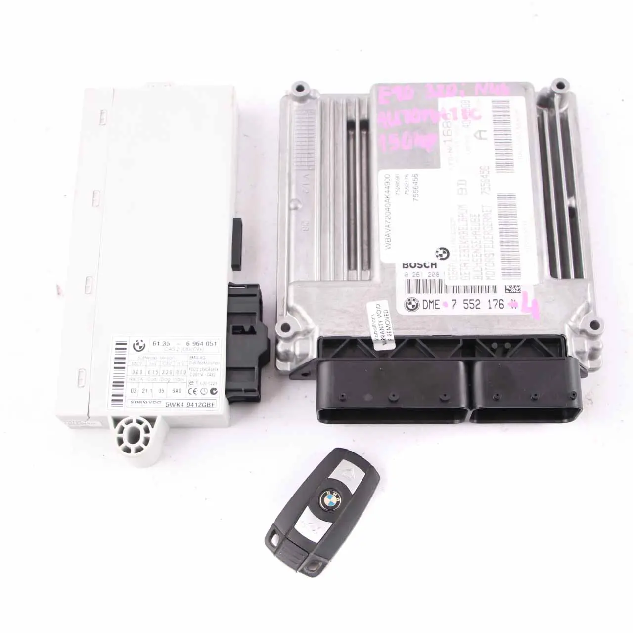 BMW E87 E90 120i 320i N46 ECU Engine Control Kit DME 7552176 CAS2 Key Automatic