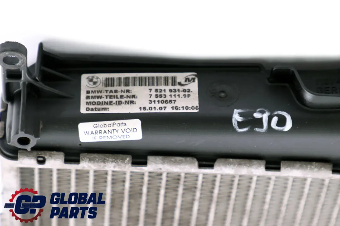 BMW E81 E87 E87N E90 E91 E92 E93 LCI Motor Refrigerante Radiador 7553111