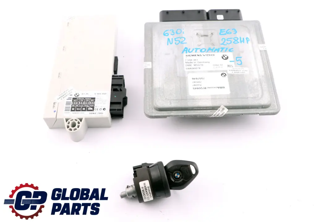 BMW 5 6 Series E60 E63 E64 530i 630i N52 ECU Kit DME CAS 2 Key 7555361 Automatic