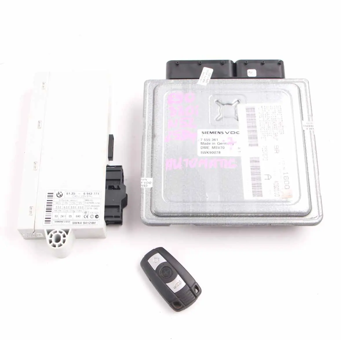 BMW E60 E61 E90 E91 330i 530i Petrol N52 ECU Kit DME 7555361 CAS2 Key Automatic