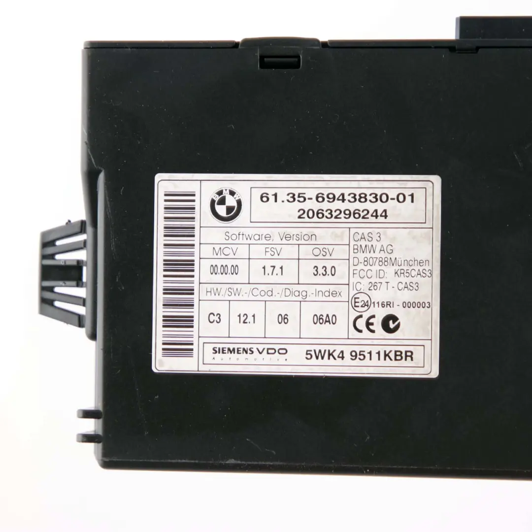 BMW 1 3 E87 E90 N45 116i 316i Petrol ECU Kit DME 7557809 + CAS 3 + Key Manual 