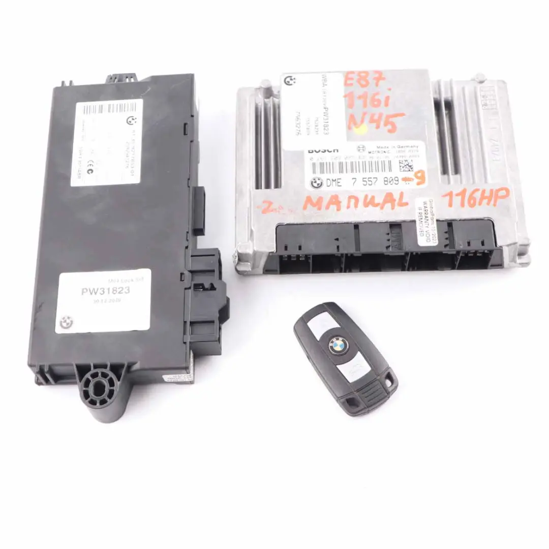 BMW E87 E90 N45 116i 316i 116HP Petrol ECU Kit DME 7557809 + CAS 3 + Key Manual 