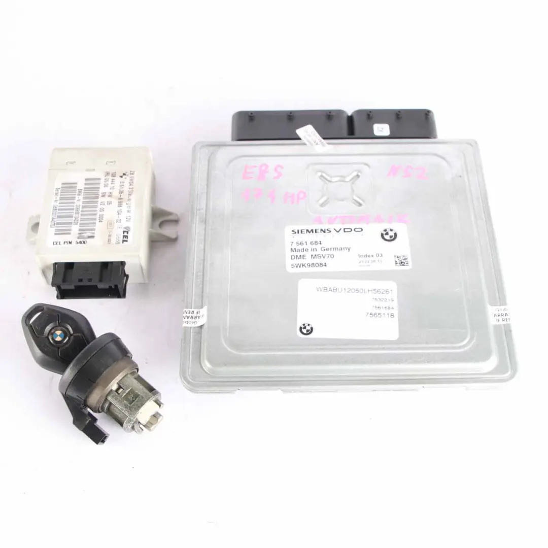 BMW Z4 E85 2.5i N52 177HP Engine Unit ECU Kit DME 7561684 EWS + Key Manual