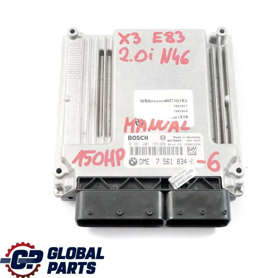 BMW X3 E83 2.0i N46 150HP Engine ECU DME 7561834 Manual