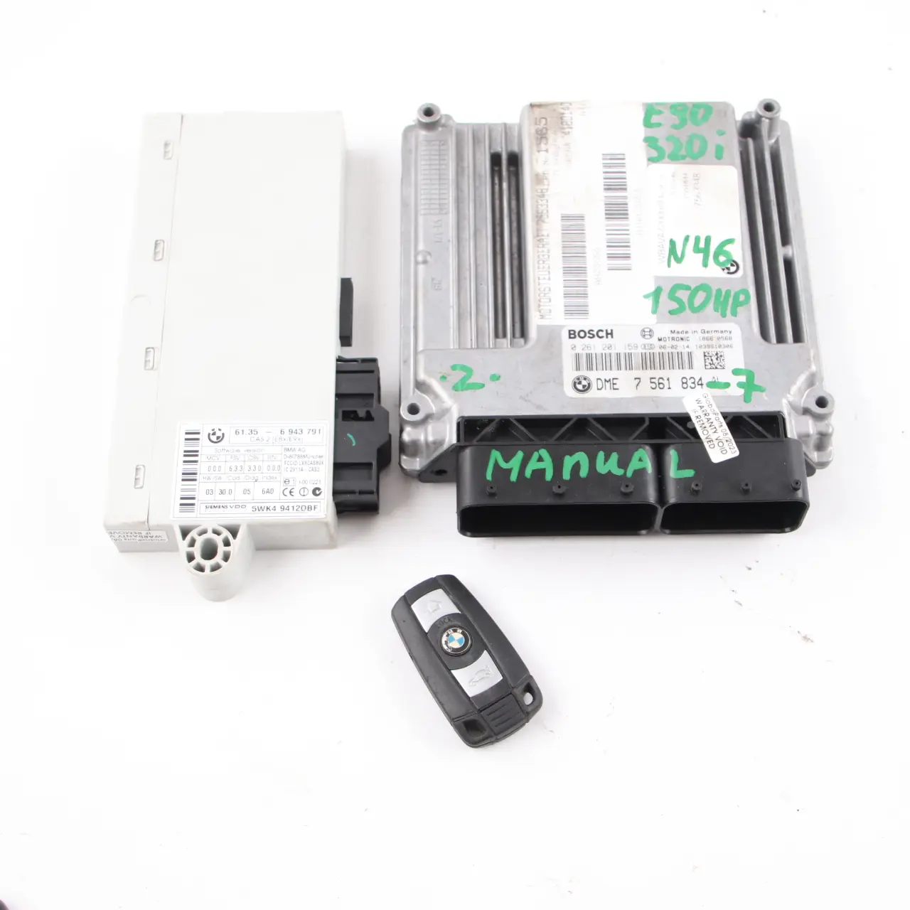 BMW E87 E90 120i 320i N46 150PS Engine ECU KIT DME 7561834 CAS2 + Key Manual