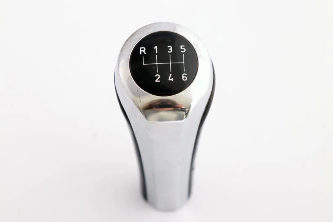 BMW 1 3 X3 Series 4 E84 E87 E90 Leather Gear Shift Knob 6 Gear Perlglanz Chrome