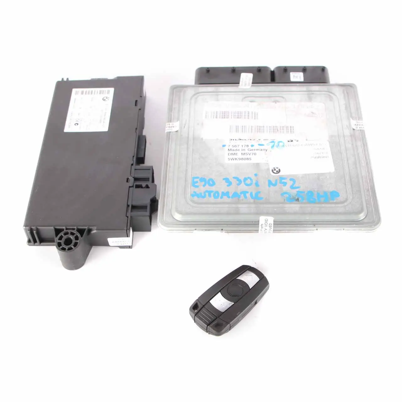 BMW E87 E60 E90 130i 330i 530i N52 ECU Kit DME 7567178 CAS3 Key Automatic