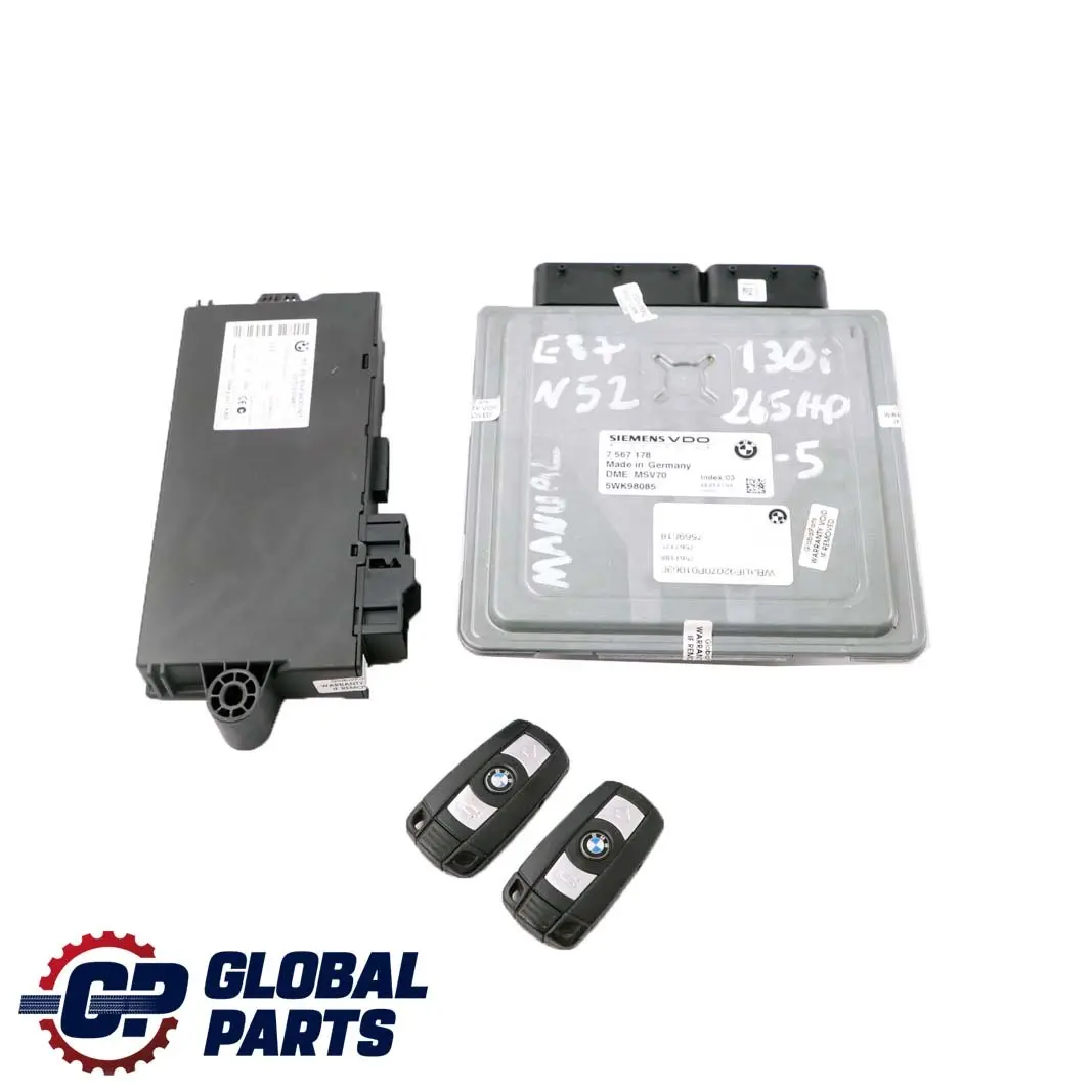 BMW E87 130i N52 265HP Engine ECU Kit DME 7567178 + CAS3 + 2 Keys Manual