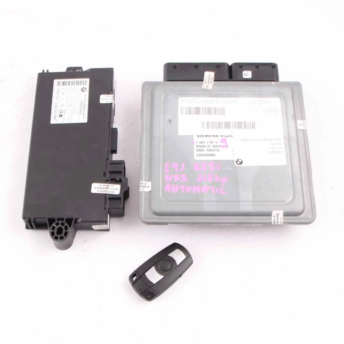 BMW E60 E90 325i 525i N52 218HP ECU Module Kit DME 7567178 CAS3 Key Automatic