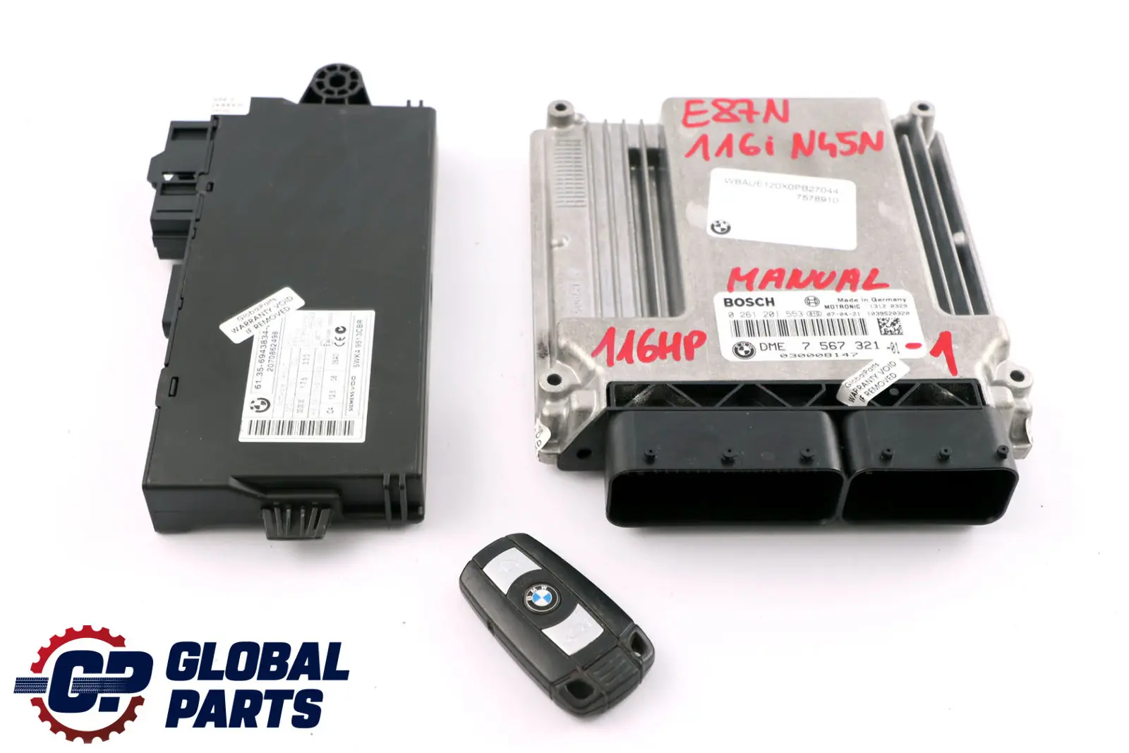 BMW Serie 1 3 E81 E87 LCI E90 116i 316i N45N Kit ECU DME 7567321 Llave CAS3