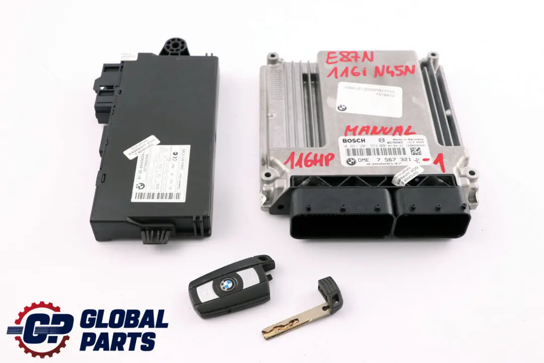 BMW Serie 1 3 E81 E87 LCI E90 116i 316i N45N Kit ECU DME 7567321 Llave CAS3